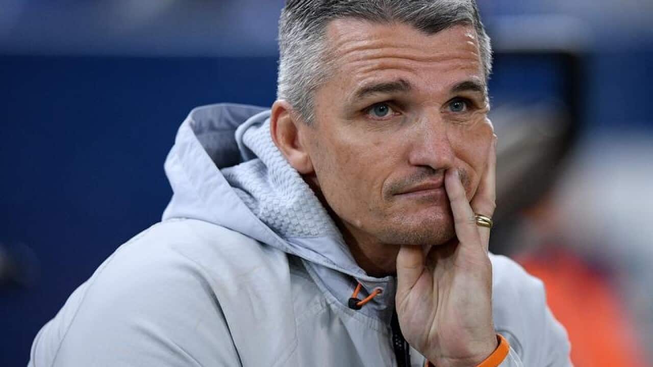 Wests Tigers coach Ivan Cleary watches on