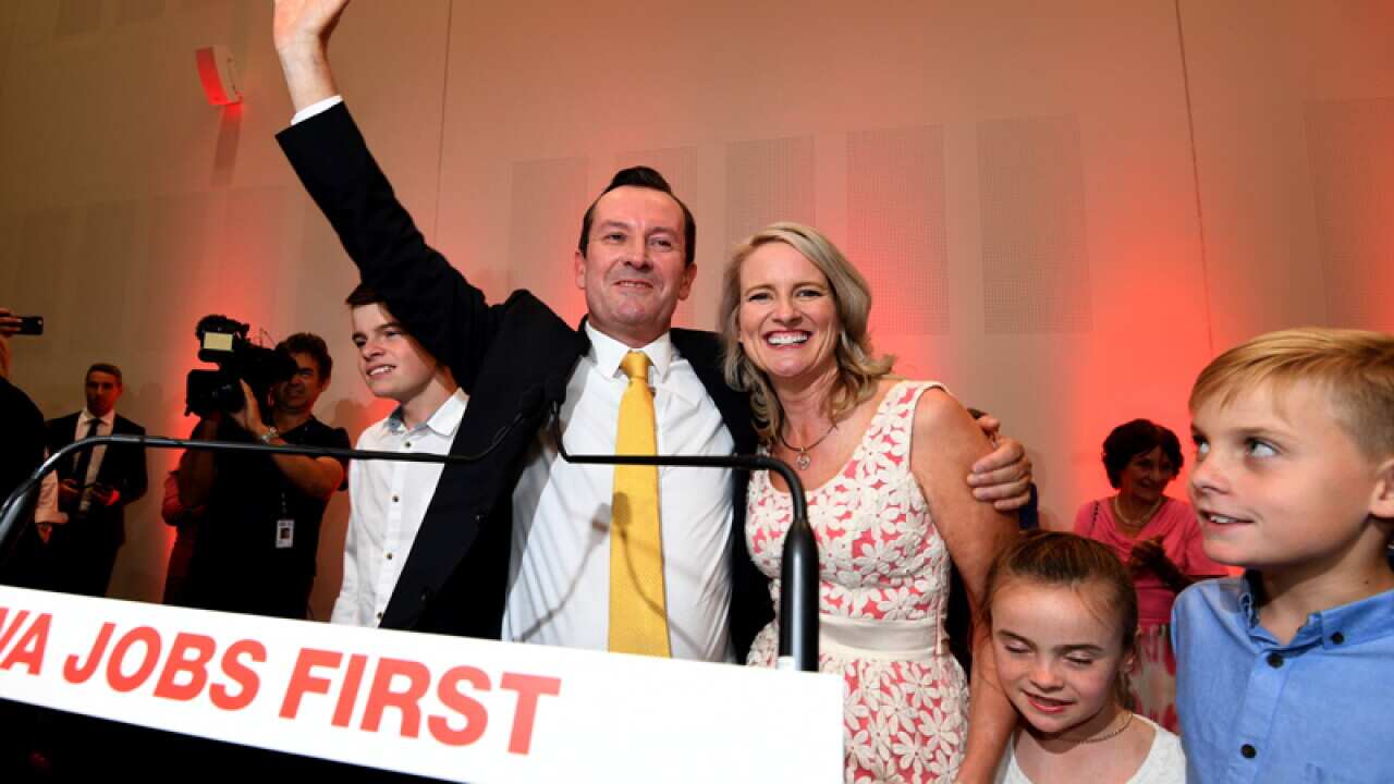 Premier-elect West Australian Labor leader Mark McGowan and his family