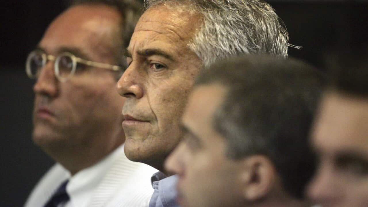 Jeffrey Epstein appears in court in West Palm Beach in 2008.