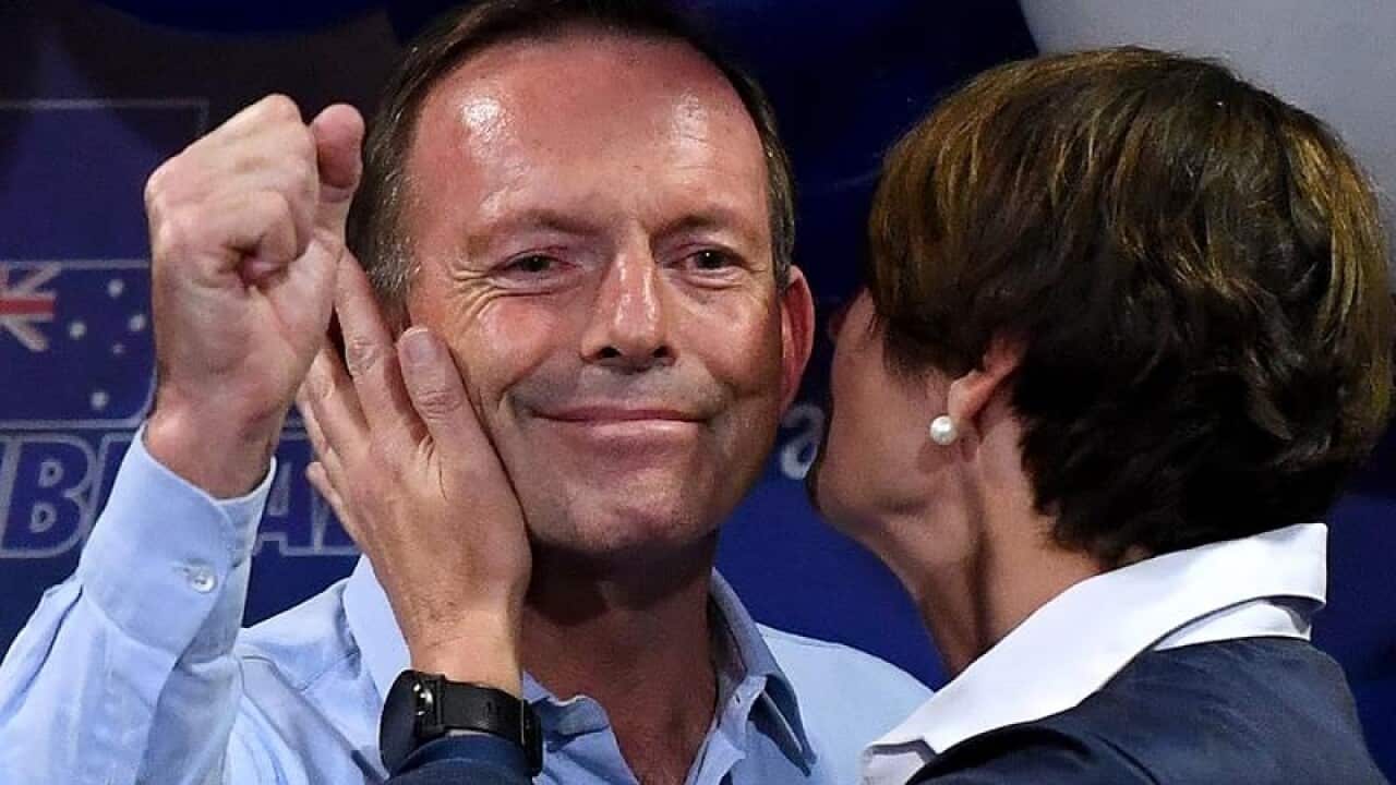 Tony Abbott concedes the seat of Warringah alongside wife Margie.