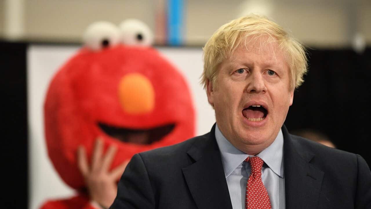 Prime Minister Boris Johnson giving his victory speech after winning the Uxbridge and Ruislip South constituency.