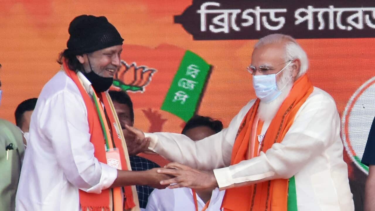 Bengali Film Superstar Mithun Chakraborty greets Prime Minister Narendra Modi