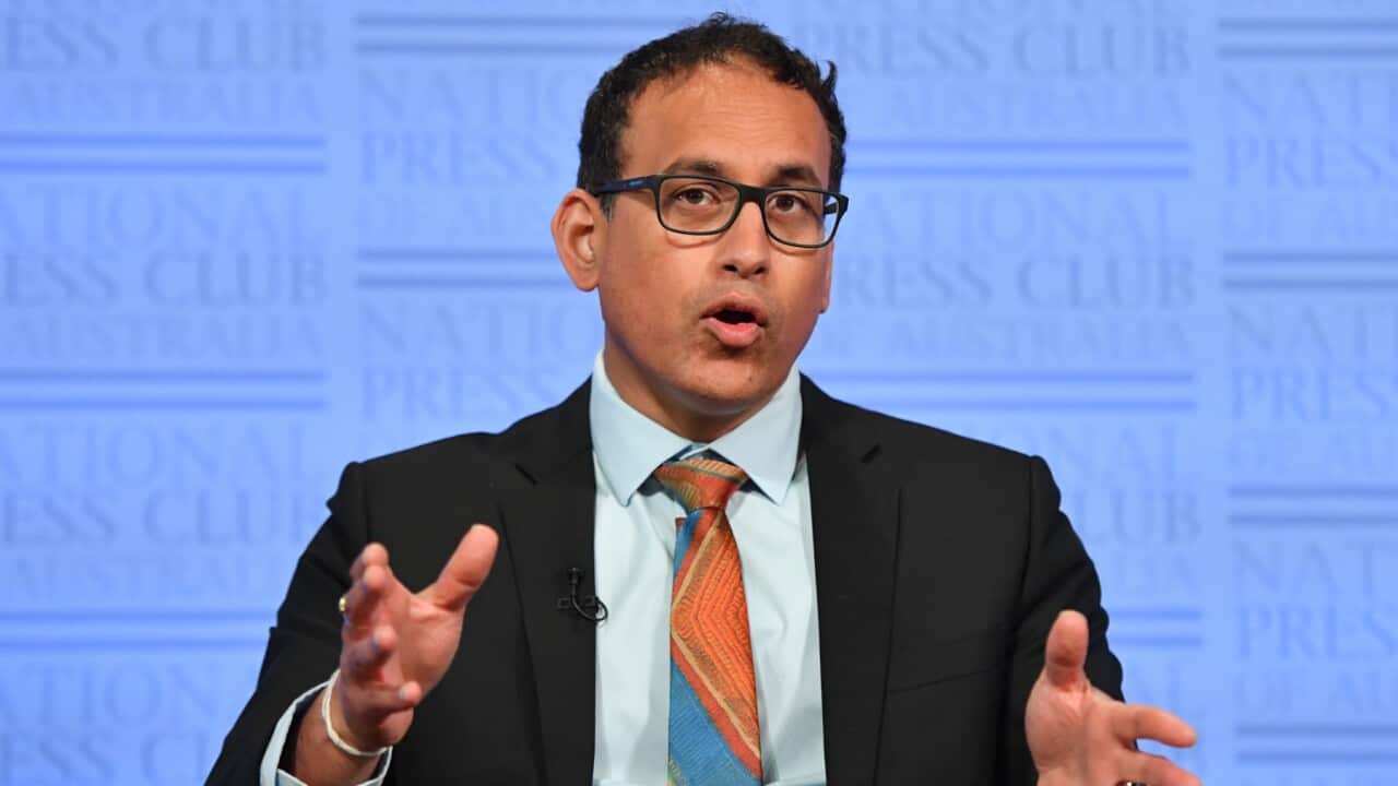 Infectious Disease Physician Sanjaya Senanayake at the National Press Club in Canberra, Wednesday, February 10, 2021. (AAP Image/Mick Tsikas) NO ARCHIVING
