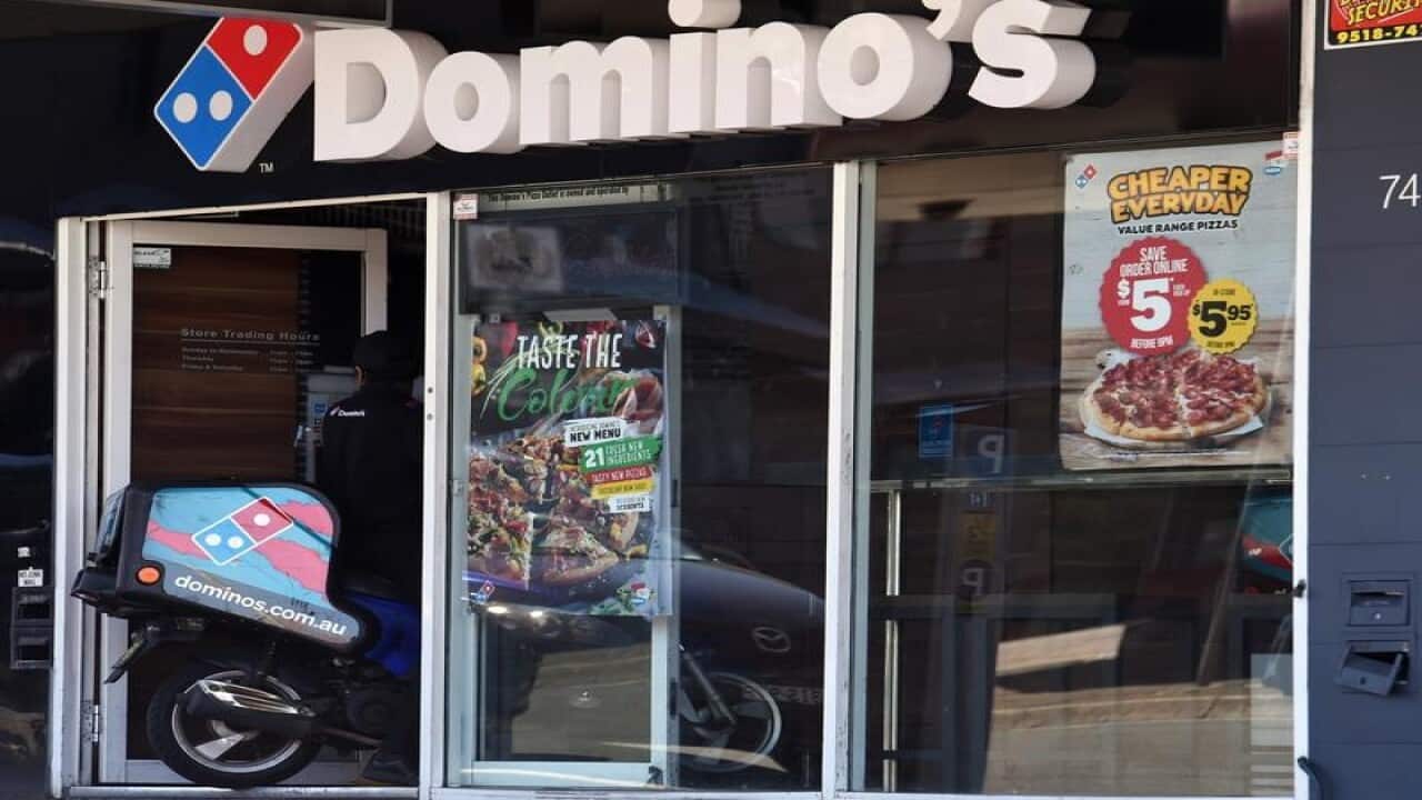 Exterior of a Domino's Pizza store is seen in Sydney.