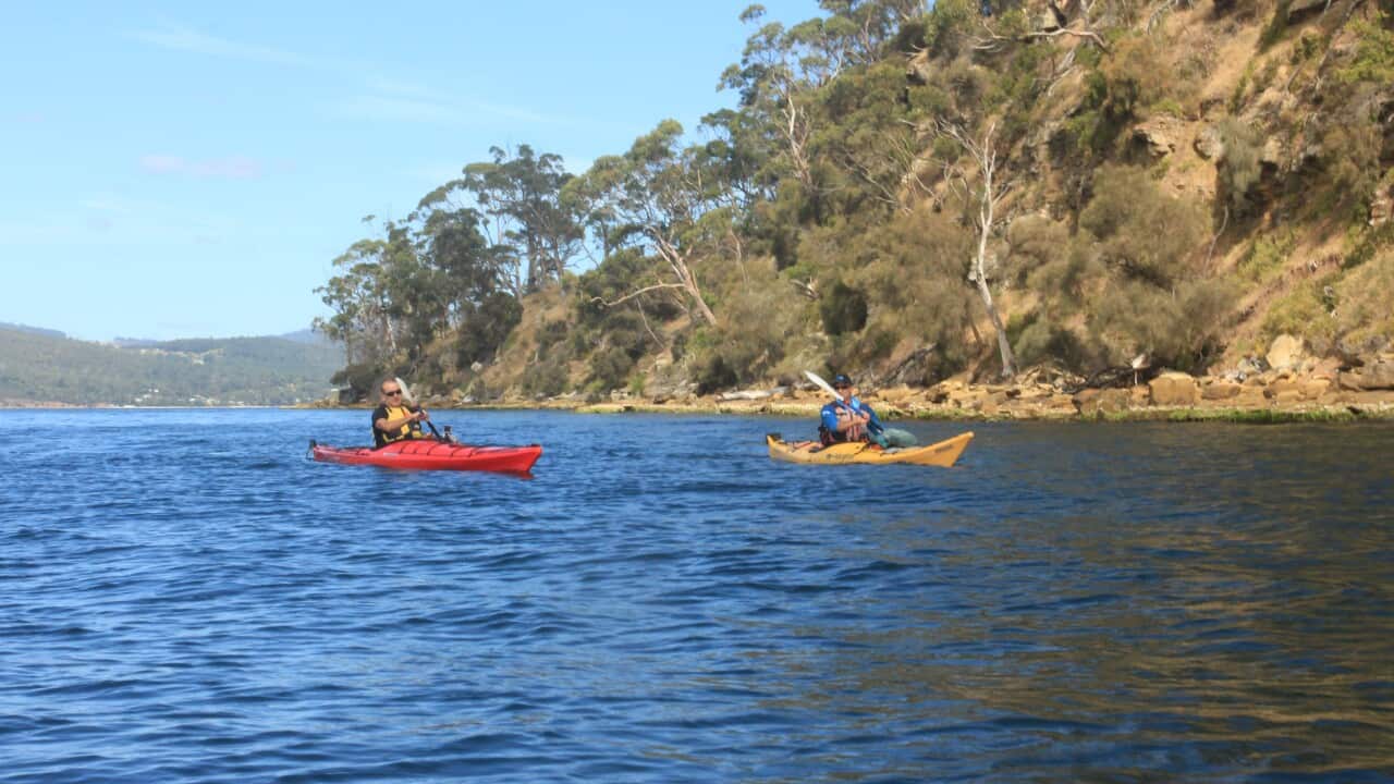 mike tomalaris kayaking on the derwent river