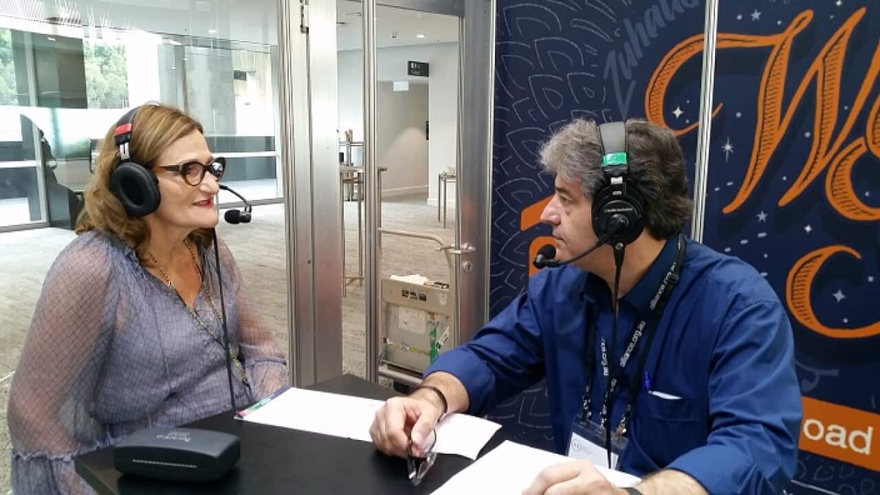 Violet Roumeliotis' chief executive of not-for-profit SSI with SBS Greek's Themi Kallos