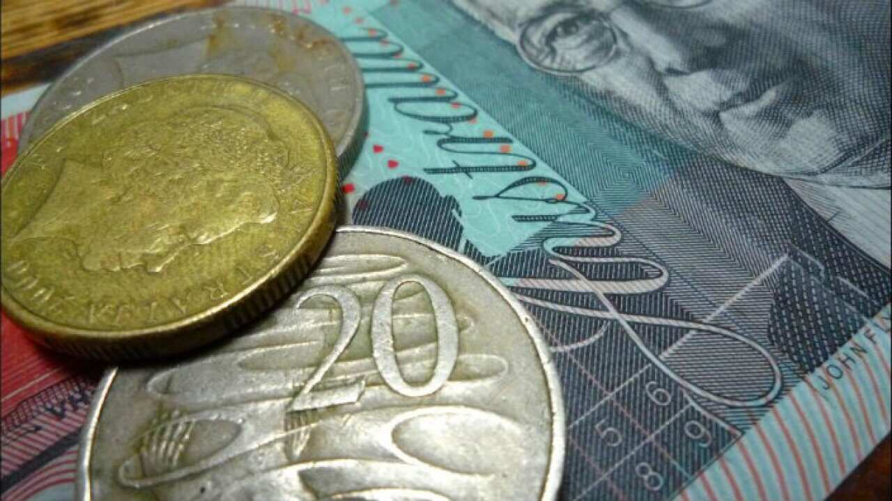 Dollar with coins