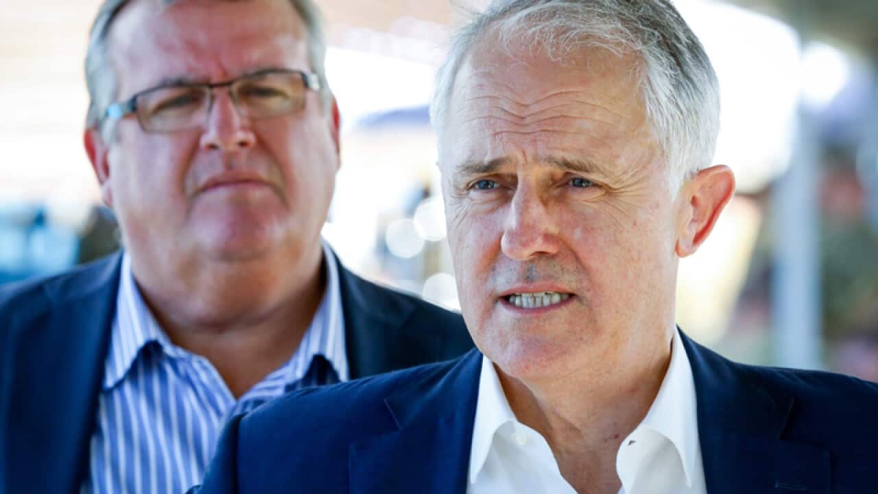 Malcolm Turnbull and Liberal member for Herbert Ewen Jones