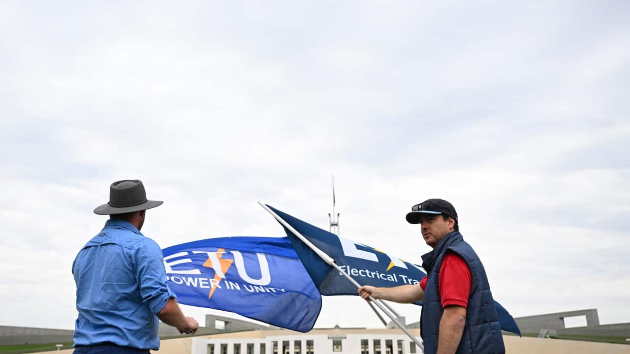 PARLIAMENT HOUSE ELECTRICIANS PROTEST