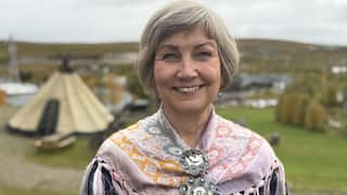 Aili Keskitalo speaking at the World Indigenous Broadcasters Conference in Norway