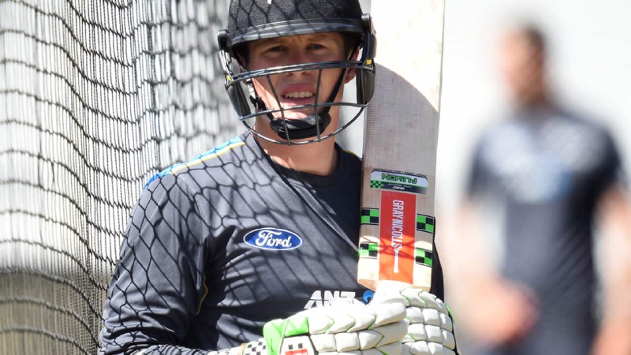 Henry Nicholls during the New Zealand cricket team training
