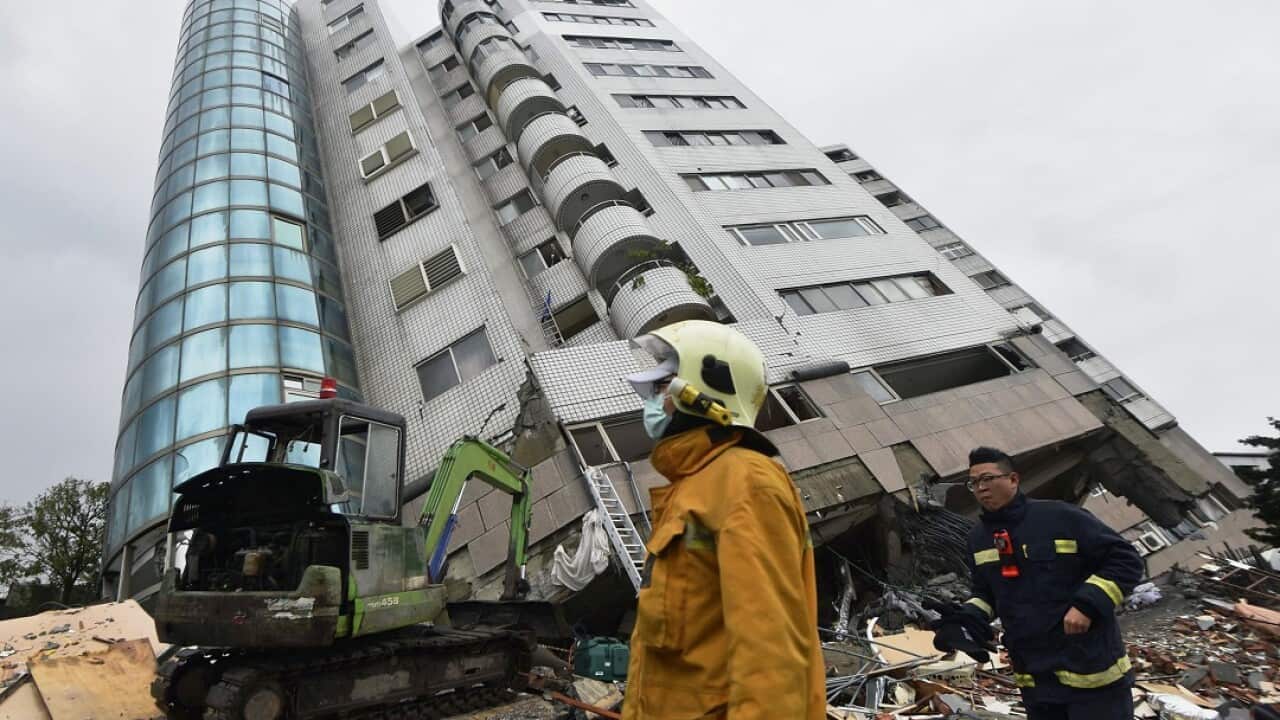 The teetering Yun Tsui apartment building.