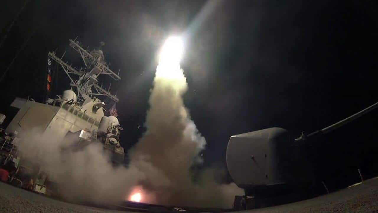 The guided-missile destroyer USS Porter (DDG 78) conducts strike operations while in the Mediterranean Sea.