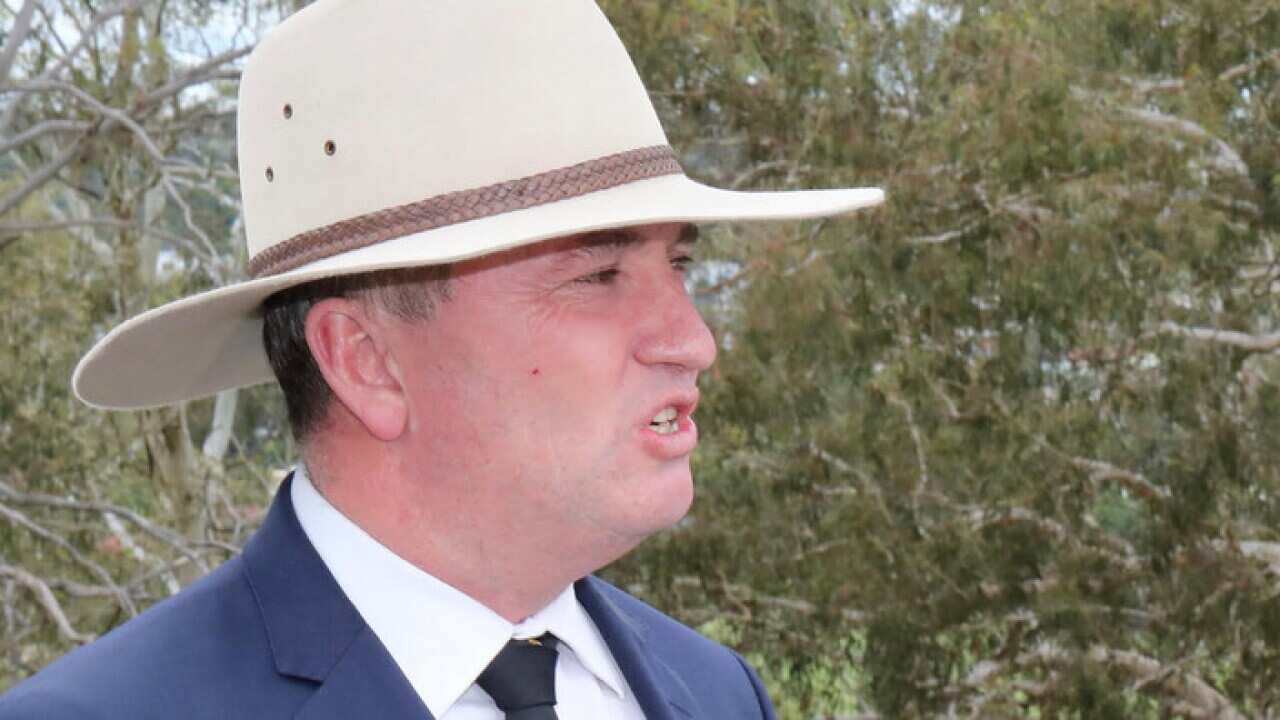 Barnaby Joyce during a press conference in Armidale, New South Wales, Friday, February 23, 2018.