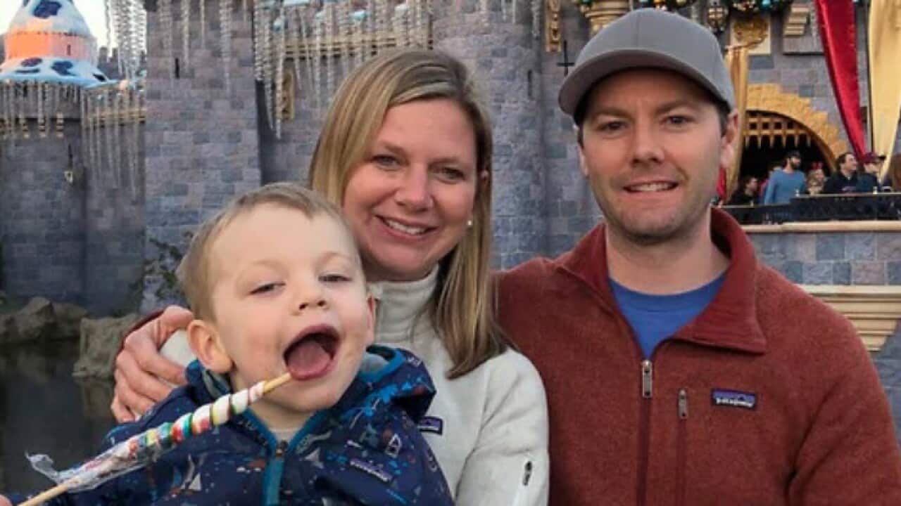 Christi-Ann Emous with her husband, Christopher Bilsborrow, and their four-year-old son Willem before their separation.