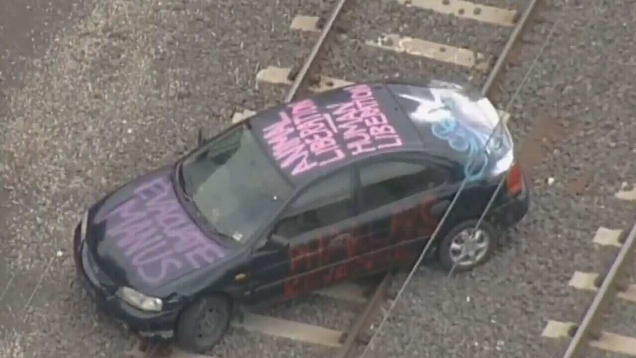 Manus protest train Melbourne Cup