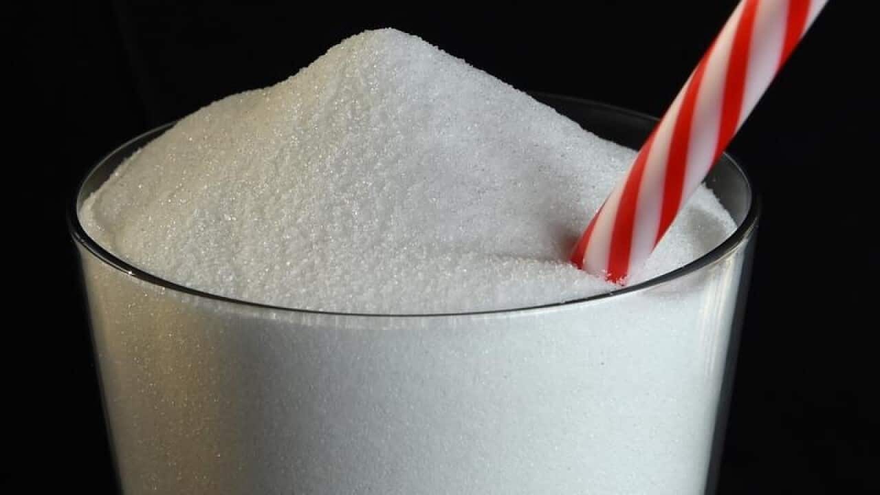 white sugar in a glass