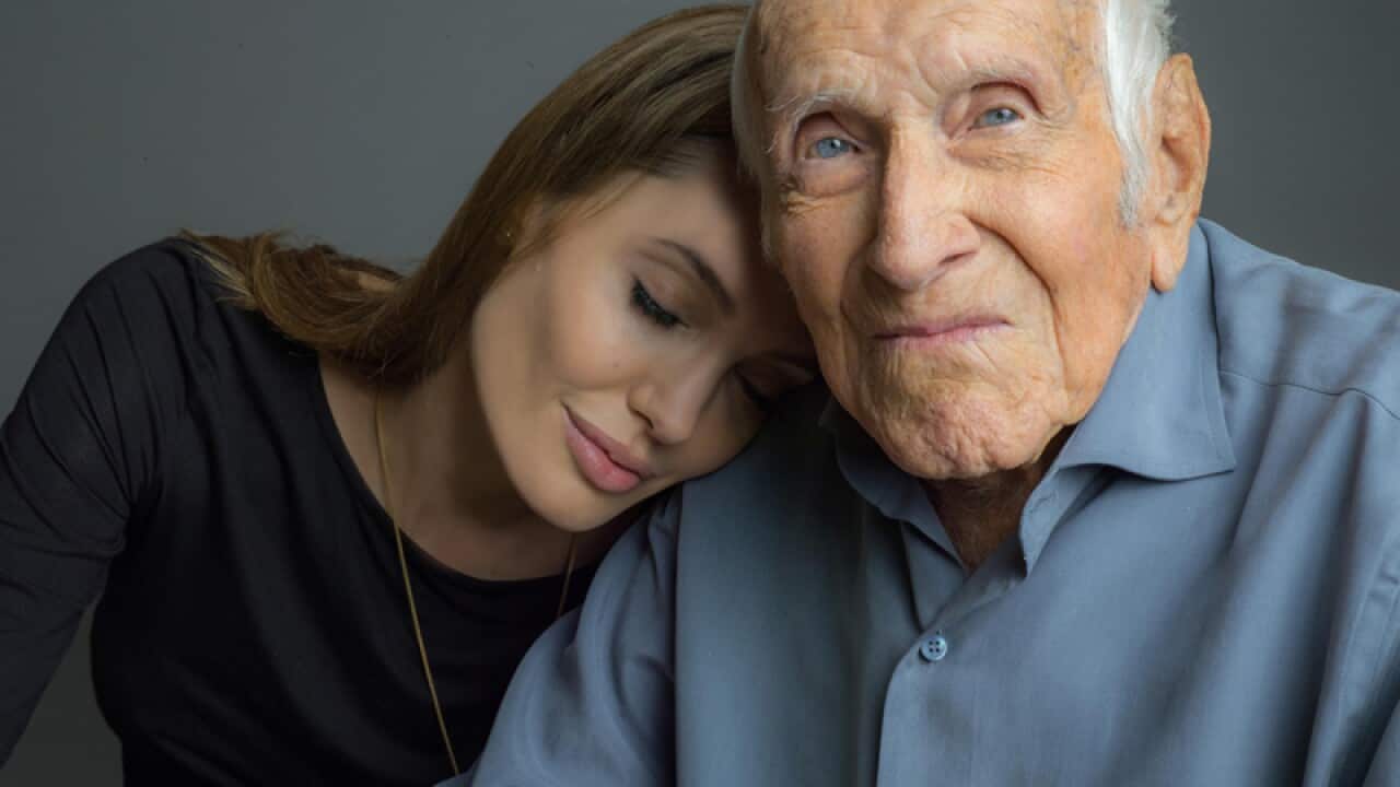 Actress Angelina Jolie and Louis Zamperini
