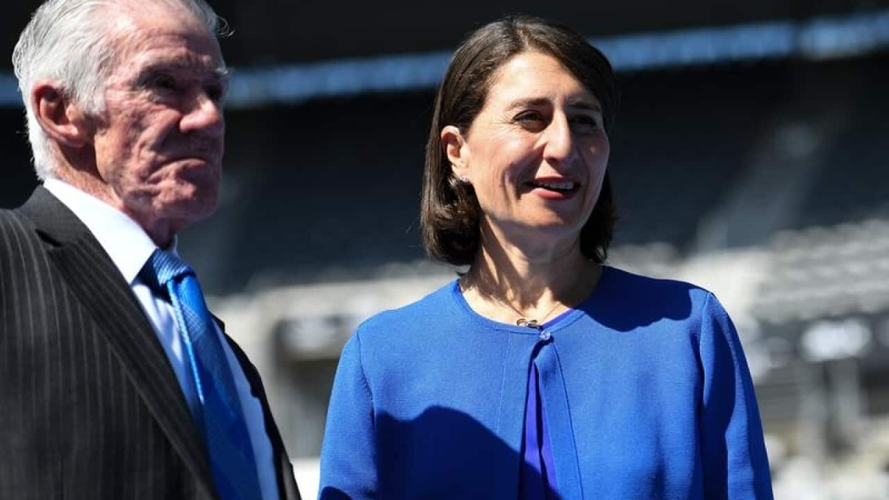 NSW Premier Gladys Berejiklian with Ken Rosewall
