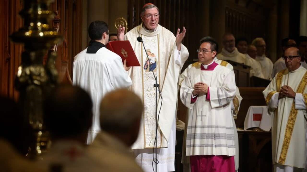 The Archdiocese of Sydney holds a Mass of Thanksgiving for his Eminence George Cardinal Pell AC. Sydney, Thursday, March. 27, 2014. It is being held in appreciation of his service as the eighth Archbishop of Sydney. (AAP Image/Jane Dempster) NO ARCHIVING