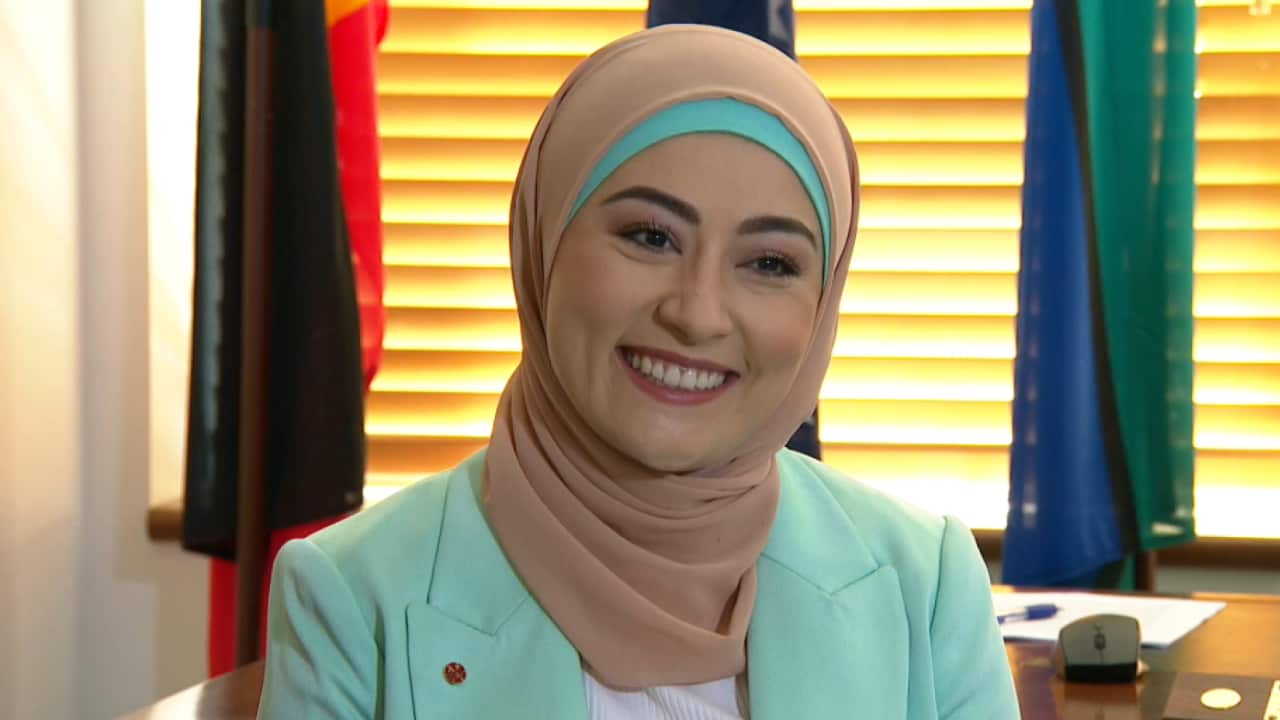 Fatima Payman sitting in office