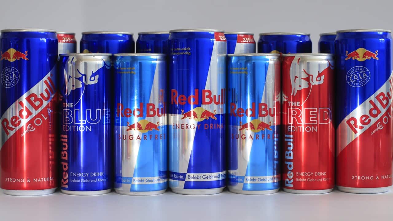 Austrian beverage energy drink cans of Red Bull are pictured in Vienna on March 16, 2013. (ALEXANDER KLEIN/AFP/Getty)
