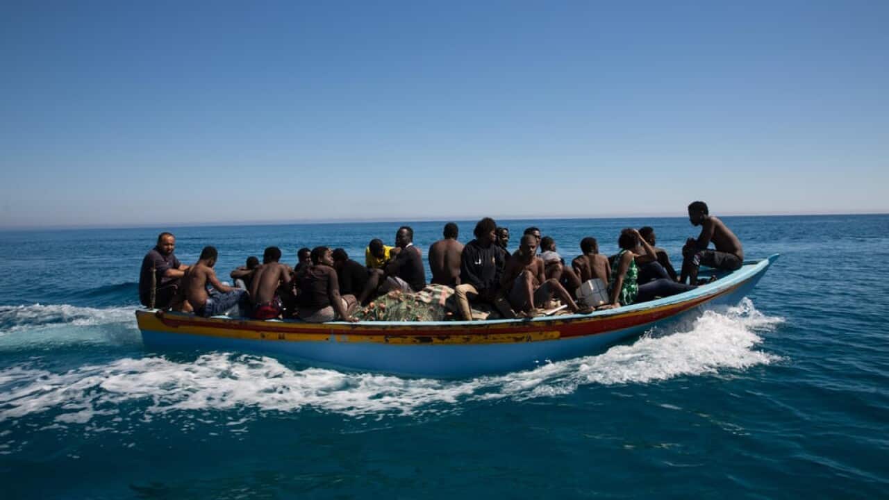 Journey stops here: African migrants rescued by the Libyan coastguard.
