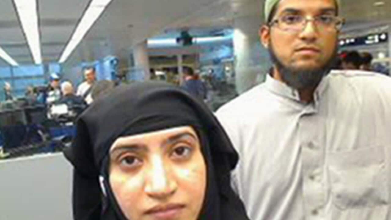 San Bernardino shooters Tashfeen Malik (L) and Syed Farook