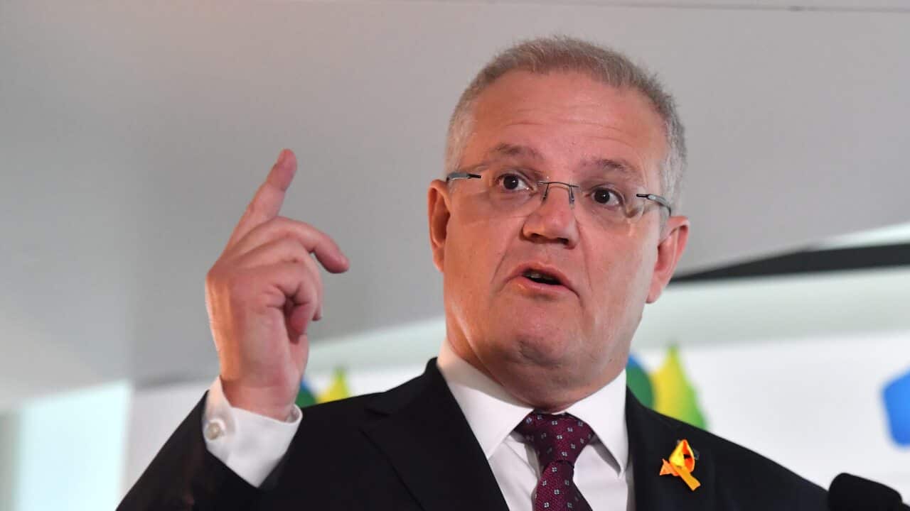 Prime Minister Scott Morrison at Parliament House in Canberra.