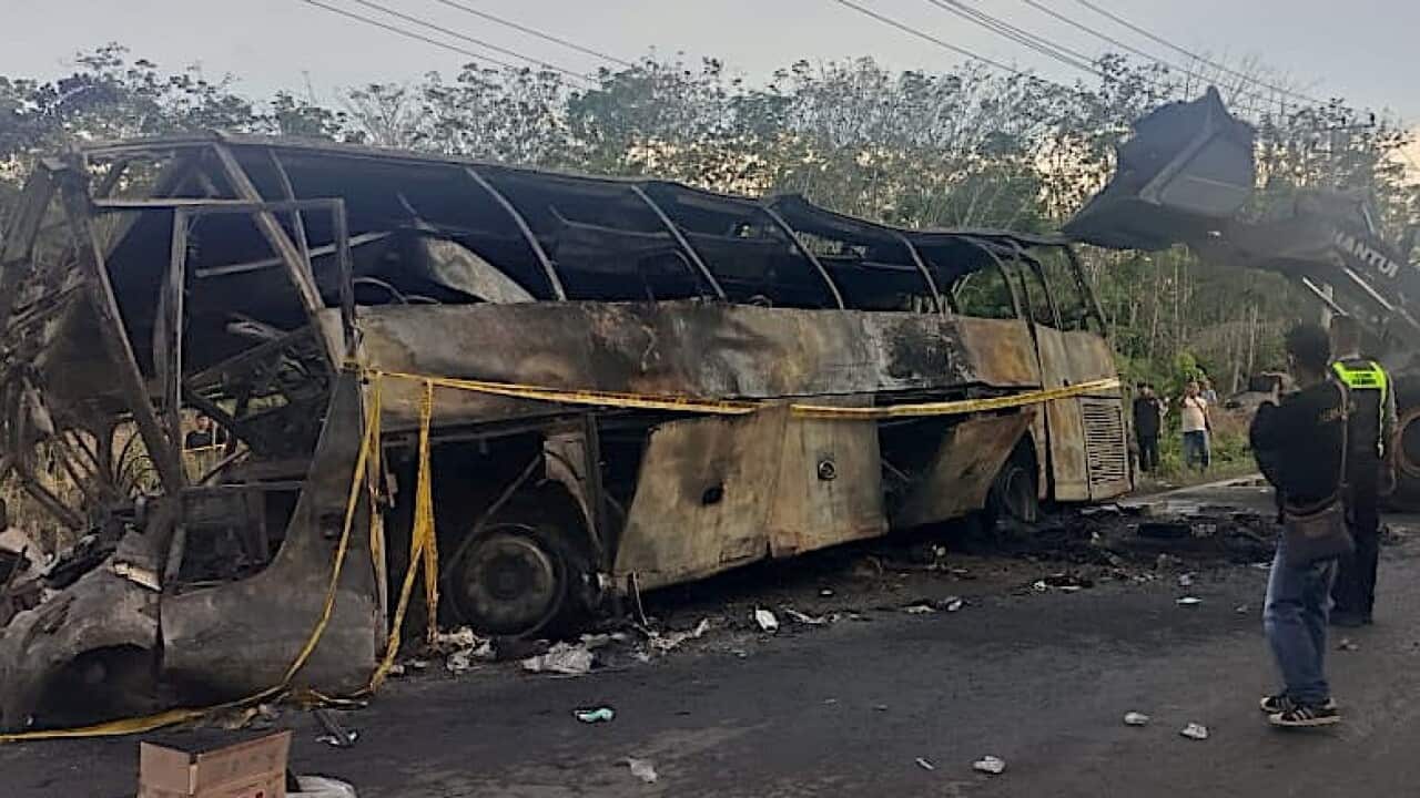 At least 16 killed in collision between passenger bus and fuel tanker in South Sumatra