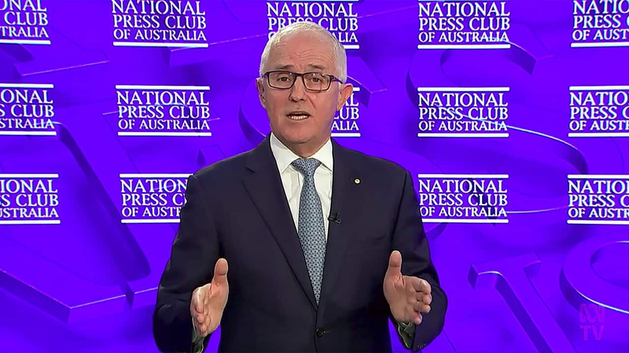 Former prime minister Malcolm Turnbull at the National Press Club