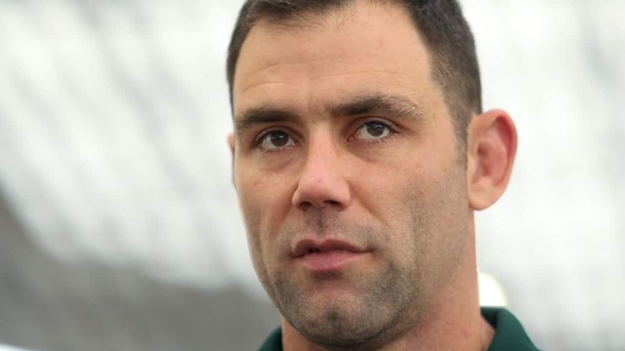 Australian captain Cameron Smith speaks to media