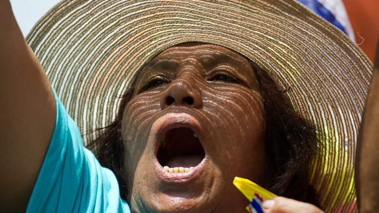 Thai anti-government protesters face off with the military in Bangkok