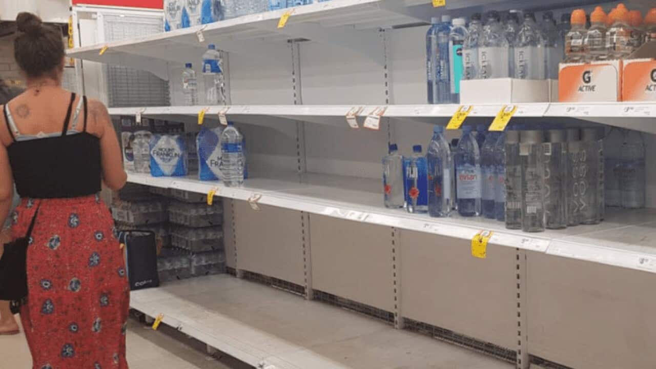 Many supermarket shelves in the region are near-empty as residents prepare for Cyclone Veronica