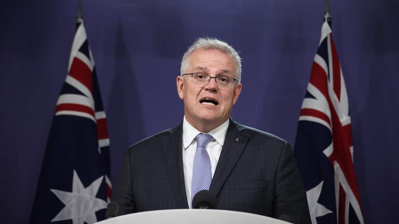 Prime Minister Scott Morrison speaking after the National Cabinet meeting