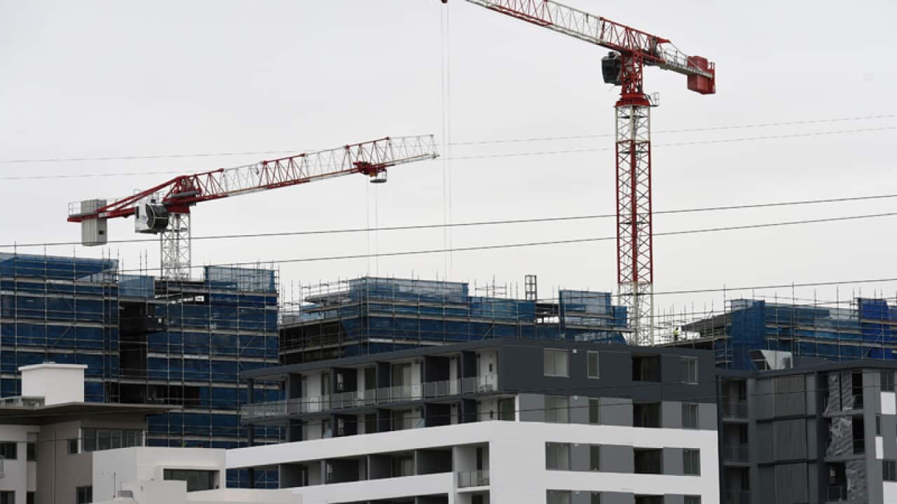 A new apartment complex under construction