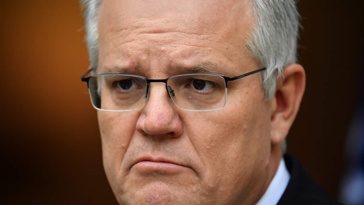 Prime Minister Scott Morrison at a press conference after a National Cabinet Meeting at Parliament House in Canberra, in Canberra, Friday, June 4, 2021. (AAP Image/Mick Tsikas) NO ARCHIVING
