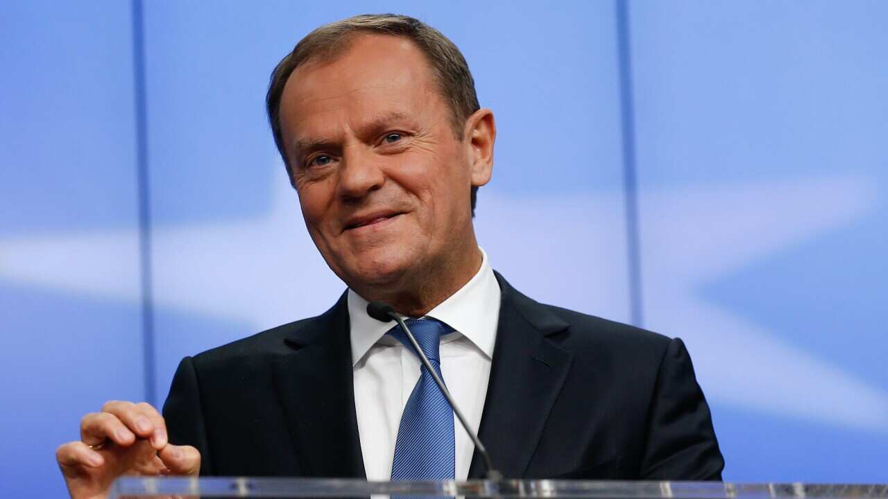 EU council President, Polish Donald Tusk gives a press conference at the European Council in Brussels, Belgium, 18 January 2016.