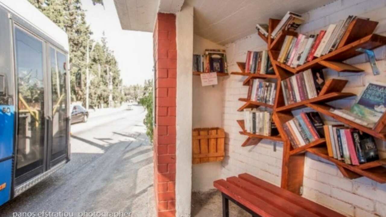 Thessaloniki's bus stop 'libraries'