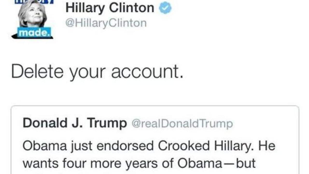 REUTERS/via Twitter @HillaryClinton