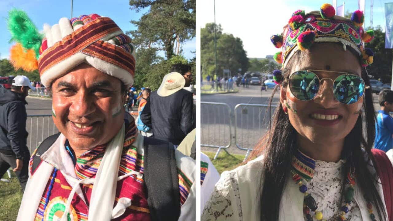 Members of Ragilo Gujarat in London have performed Garba (traditional dance of Gujarat) during the India - Afghanistan match on Saturday.