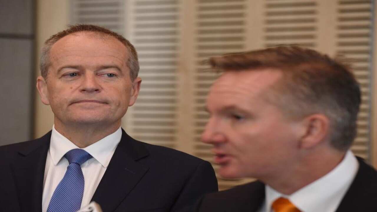 Bill Shorten (L) and Shadow Treasurer Chris Bowen