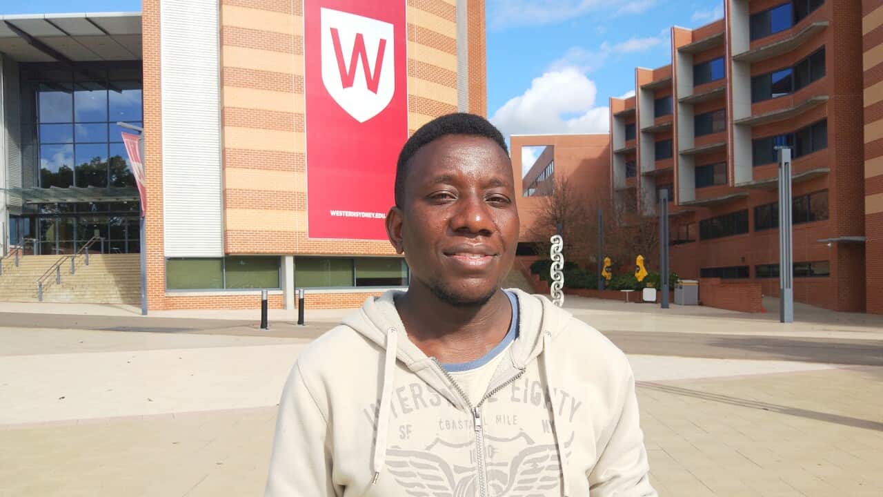 Dr Benedict, akiwa nje ya chuo chake cha Western Sydney