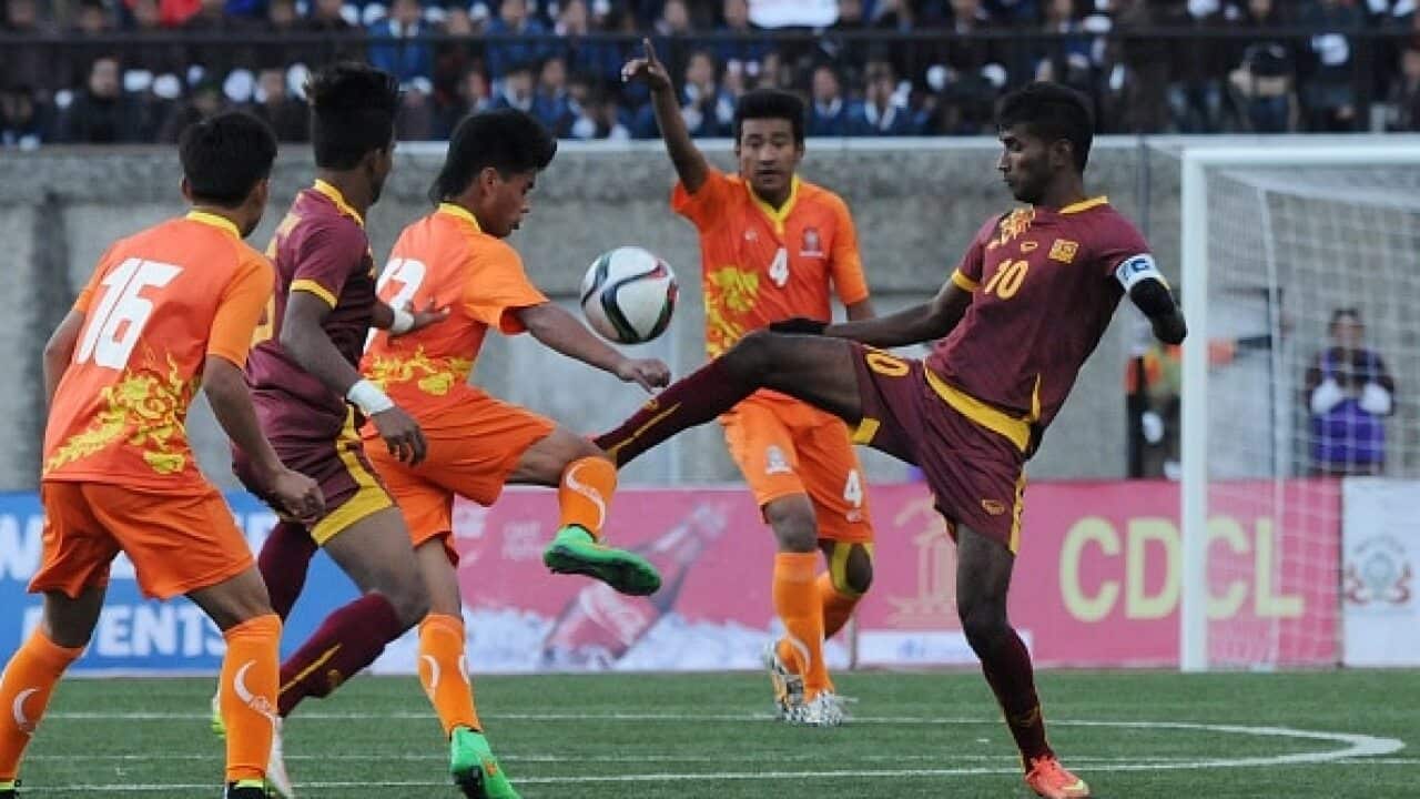Bhutanese and Sri Lankan football players