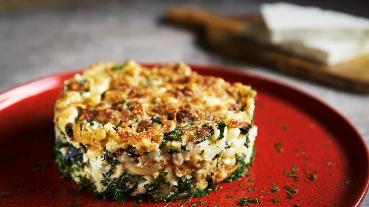 Spanakopita macaroni and cheese