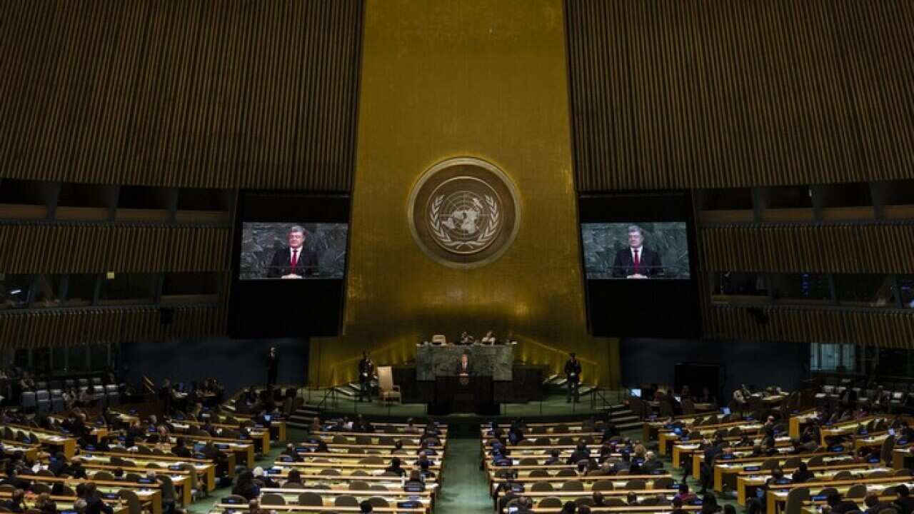 Ukrainian President Petro Poroshenko , the UN General Assembly.