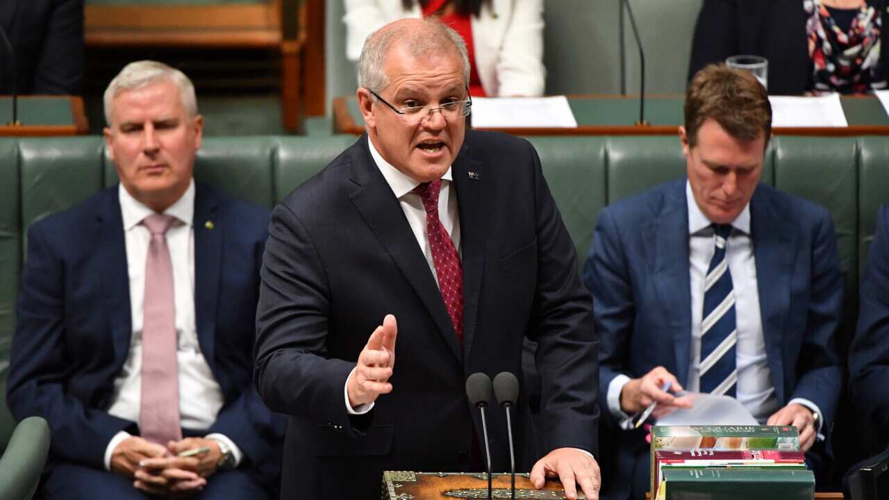 Prime Minister Scott Morrison during Question Time, Monday, November 25, 2019 (AAP)