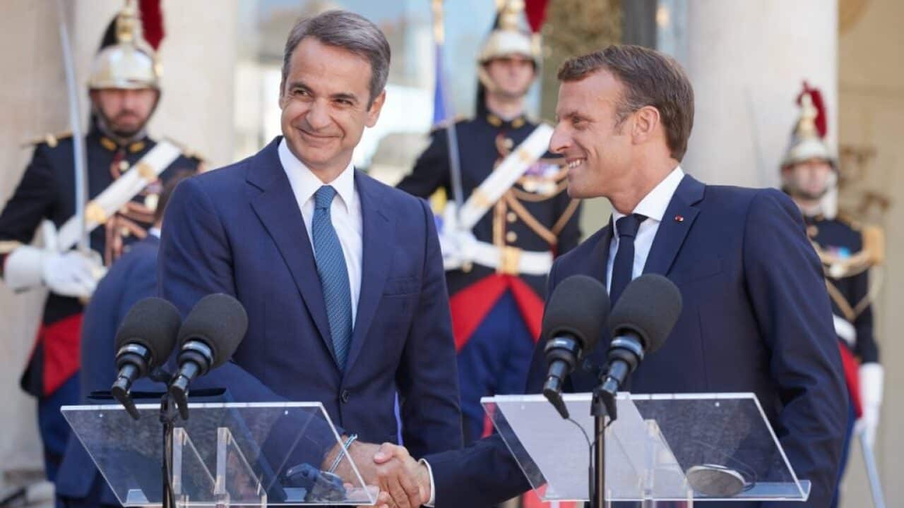 Emmanuel Macron & Kyriákos Mitsotakis