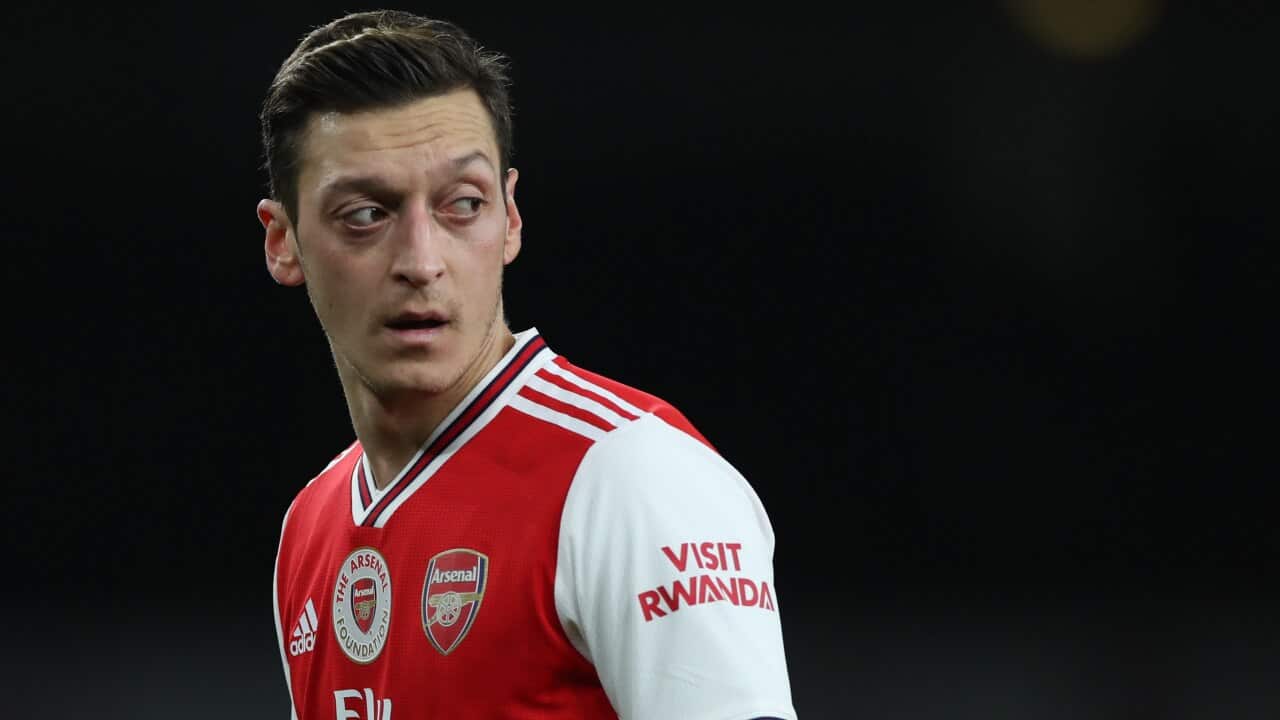 Mesut Ozil of Arsenal during the Premier League match at the Emirates Stadium.
