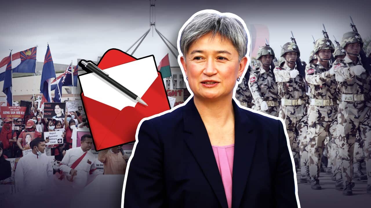 Graphic art featuring Penny Wong